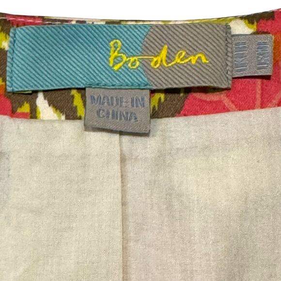 Boden Floral Multi Color Green Brown Pink Orange Dress 6 - Picture 2 of 3